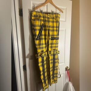Plaid yellow & black jeans